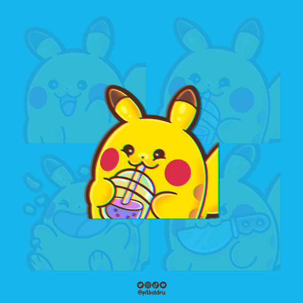 Pikachu emote drink