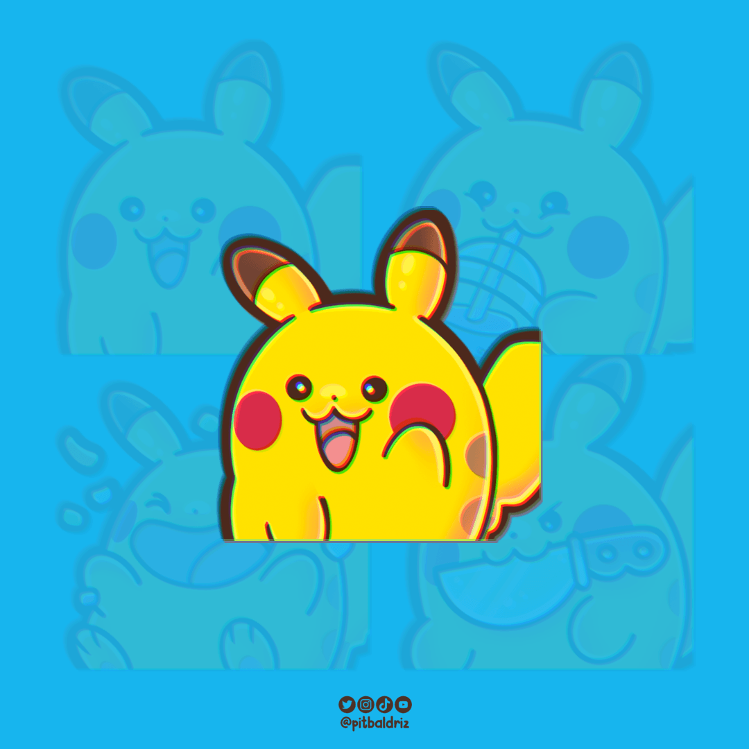 Pikachu emote happy