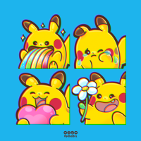 Pikachu emotes wave 02